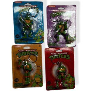 Teenage Mutant Ninja Turtles Keychain Set Of 4 Nickelodeon Collectible TMNT